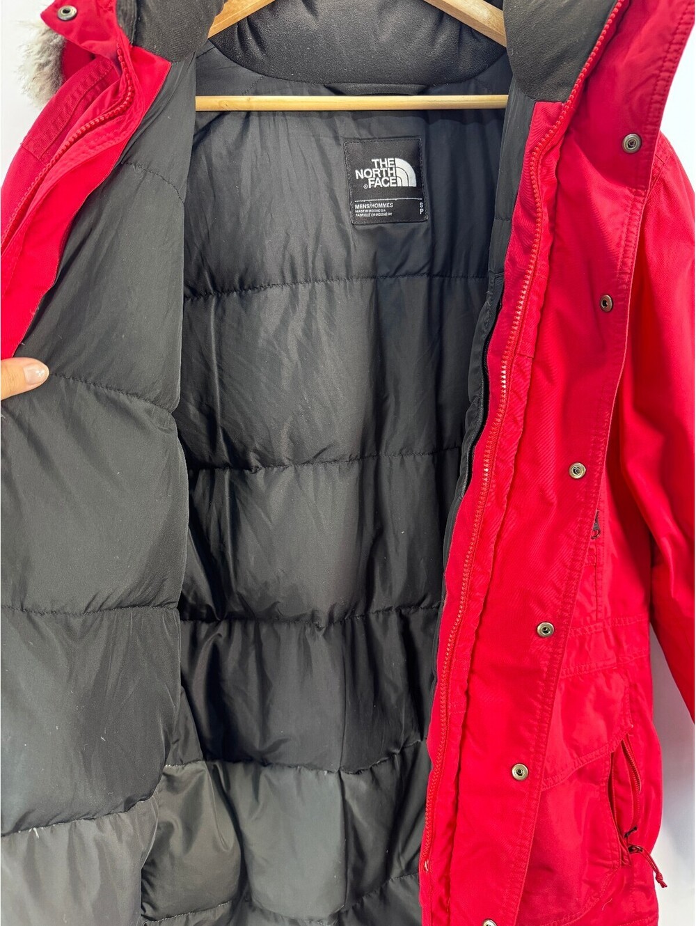 The North Face McMurdo 550 Down HyVent Fur Hood Parka Red Men's Small Gorpcore - Picture 5 of 14